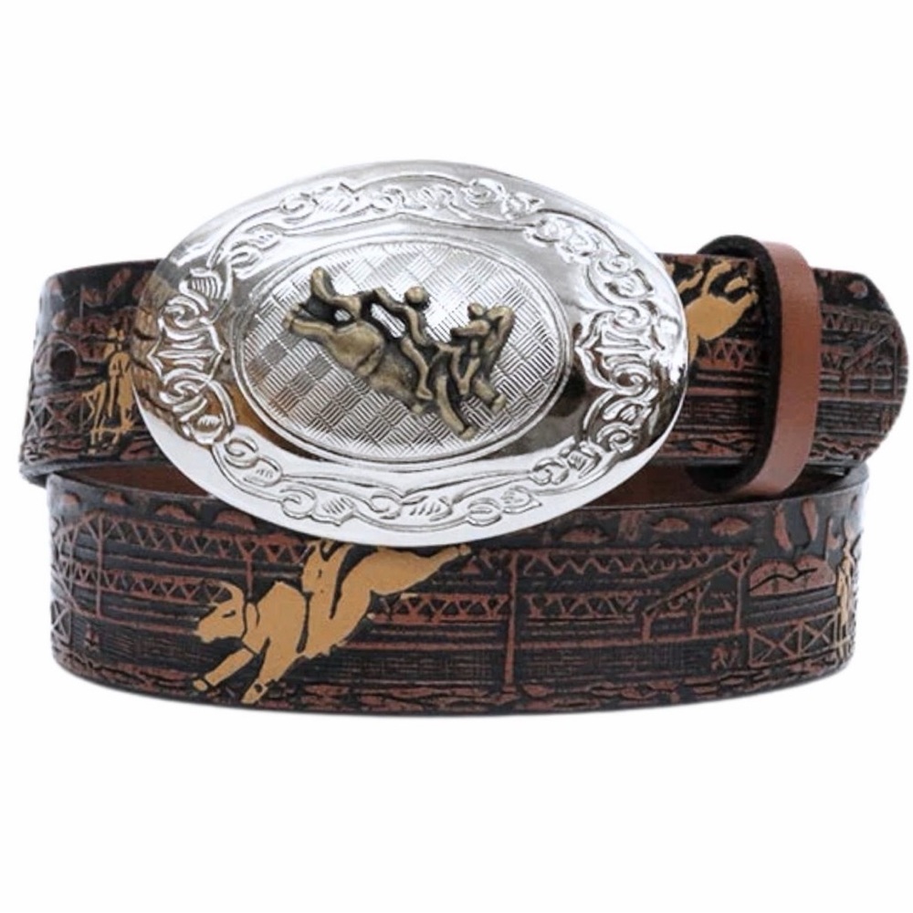 Nocona Boys Bull Rider Cowboy Belt Brown Size 22
